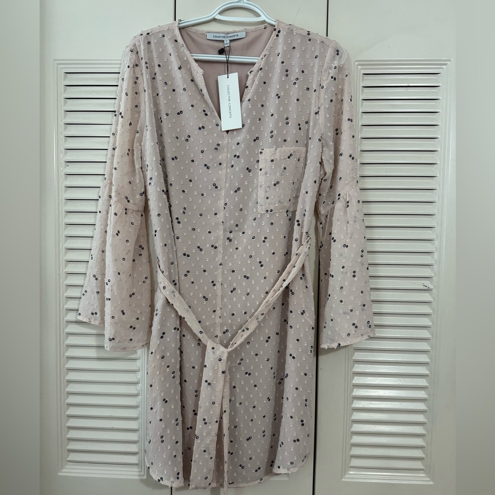 Collective Concepts L Women’s dress with belt  top pocket